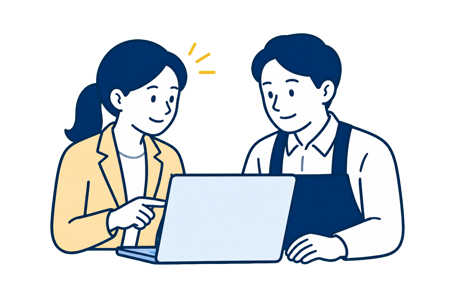 公開後の情報更新や継続的な発信をサポートするイラスト