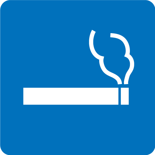 屋外にて喫煙可