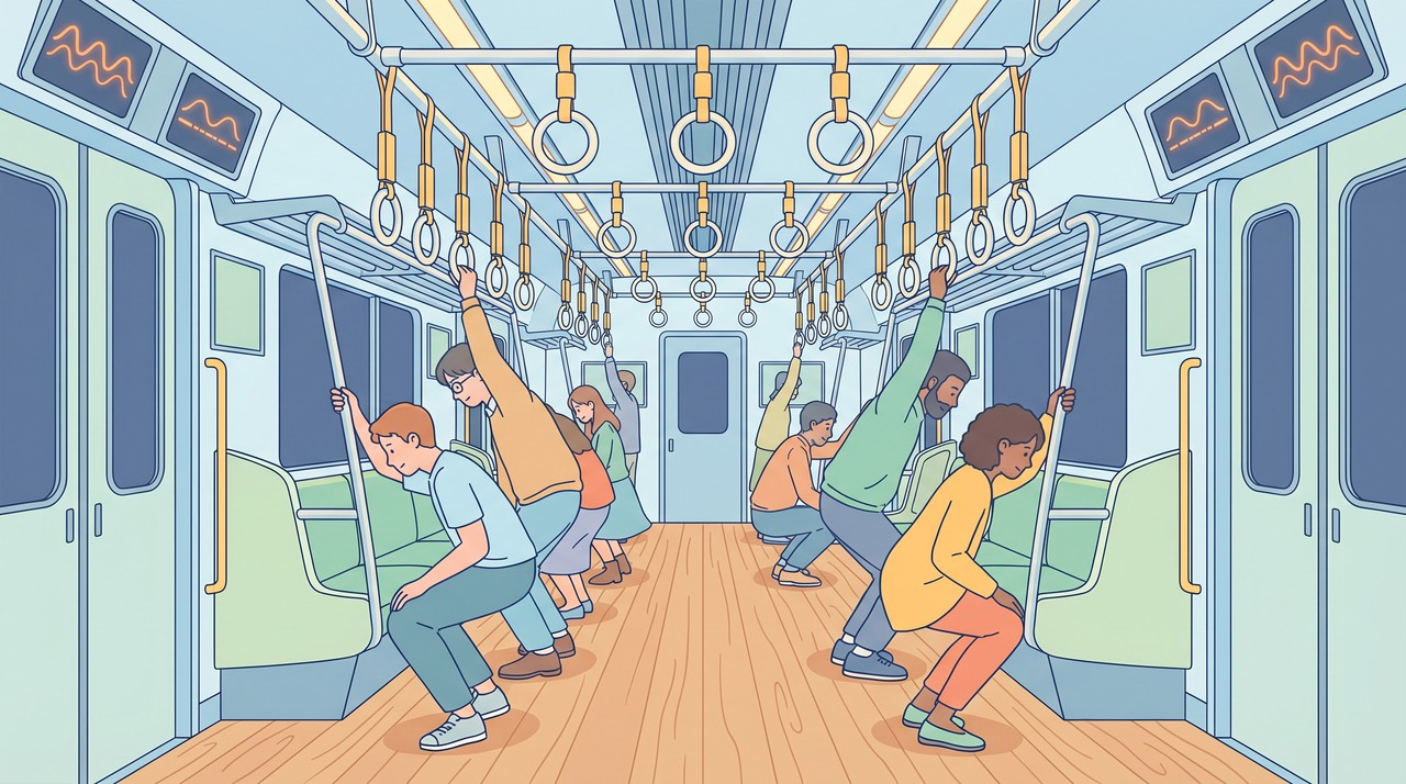 電車内での地震時の行動