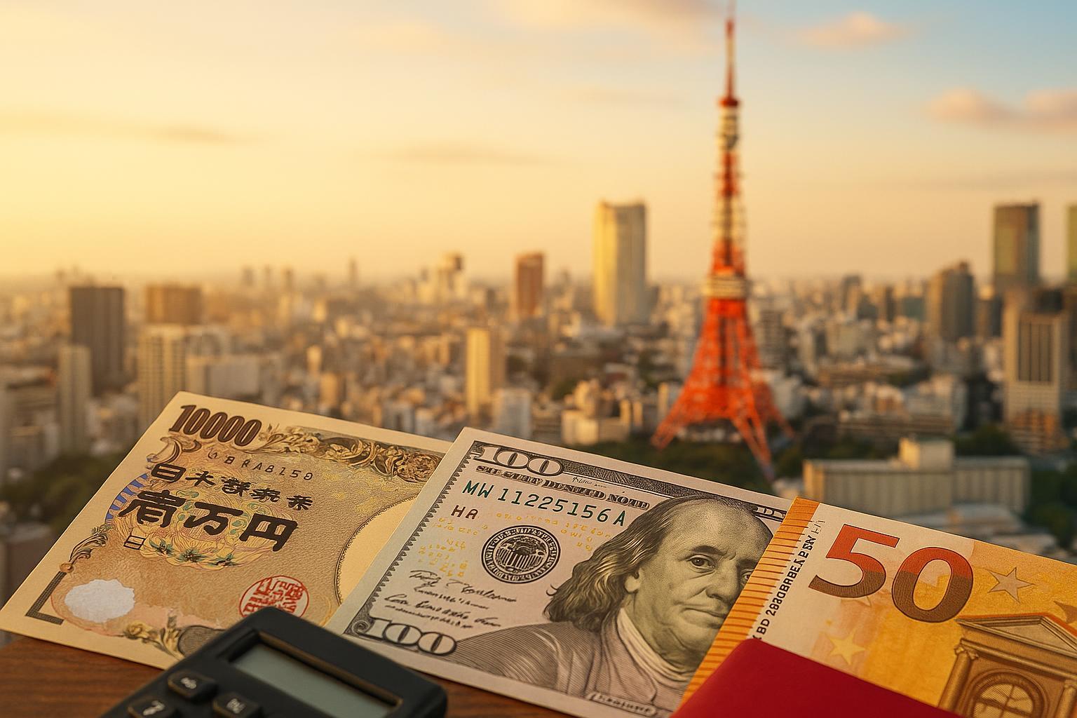 東京の外貨両替ガイド - 東京タワーと各国通貨